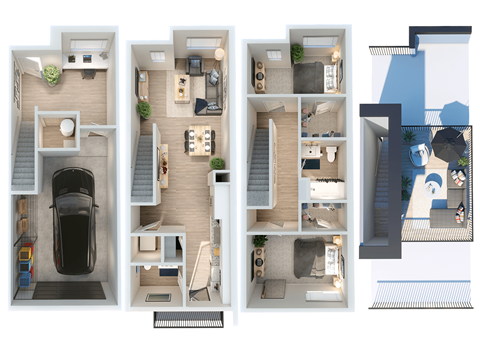 Floor plan for 2 beds, 1.5 baths, 1356 sqft